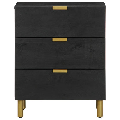 Comodino Nero 50x33x62 cm in Legno Multistrato - homemem39