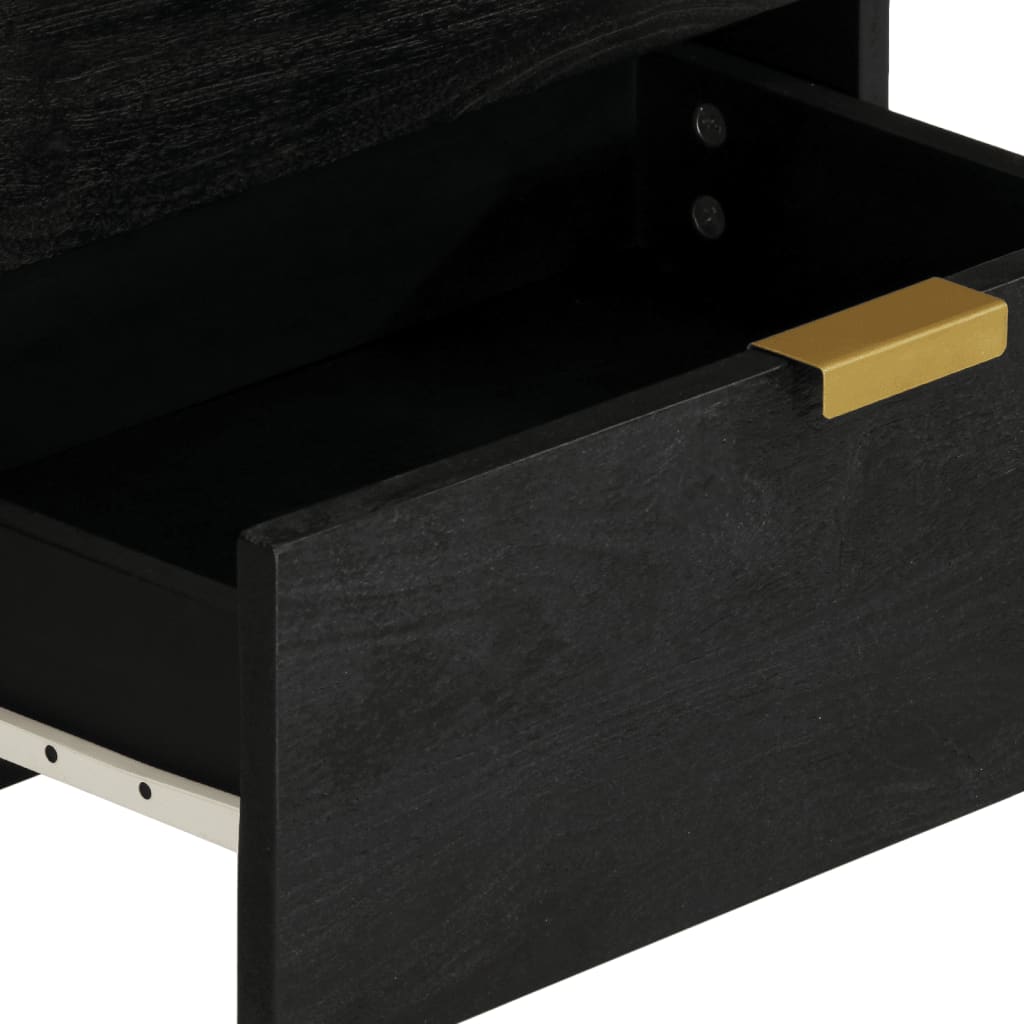 Comodino Nero 50x33x62 cm in Legno Multistrato - homemem39