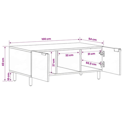 Tavolino da Salotto Nero 100x54x40 cm in Legno Multistrato