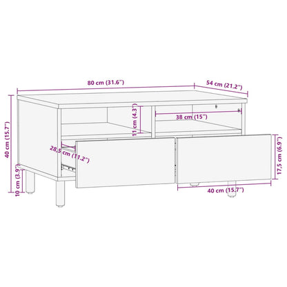 Tavolino da Salotto Nero 80x54x40 cm in Legno Multistrato