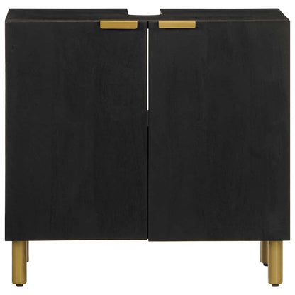 Mobile Lavabo da Bagno Nero 62x33x58 cm in Legno Multistrato