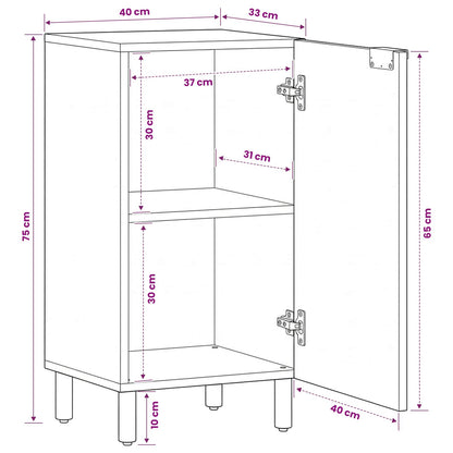 Credenza Nera 40x33x75 cm in Legno Multistrato