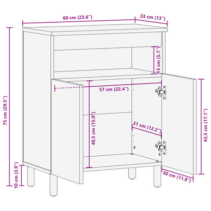 Credenza Nera 60x33x75 cm in Legno Multistrato - homemem39