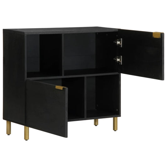 Credenza Nera 80x33x75 cm in Legno Multistrato - homemem39