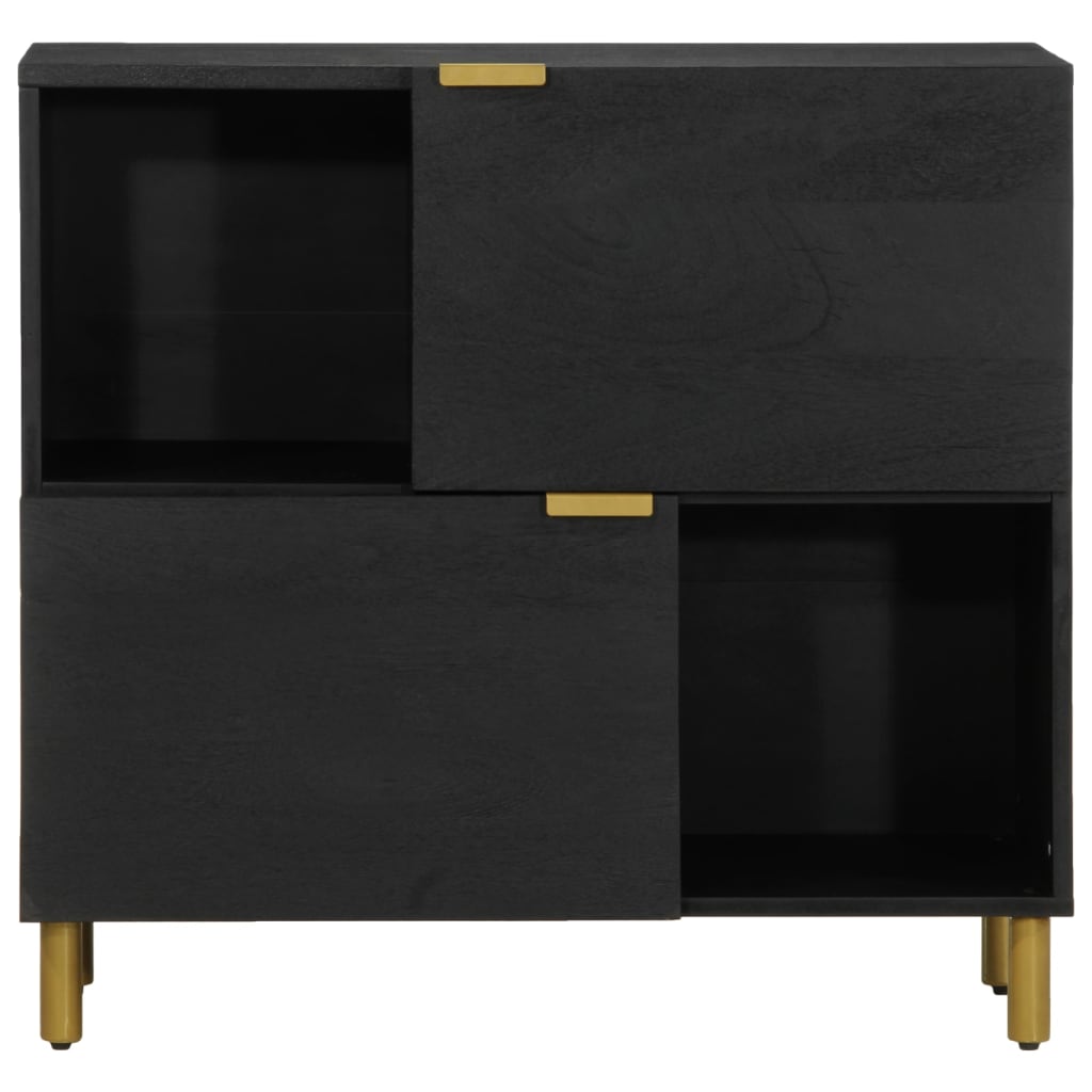 Credenza Nera 80x33x75 cm in Legno Multistrato - homemem39