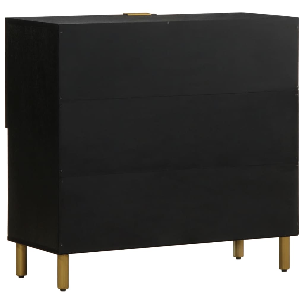 Credenza Nera 80x33x75 cm in Legno Multistrato - homemem39