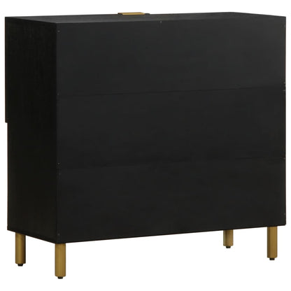 Credenza Nera 80x33x75 cm in Legno Multistrato - homemem39
