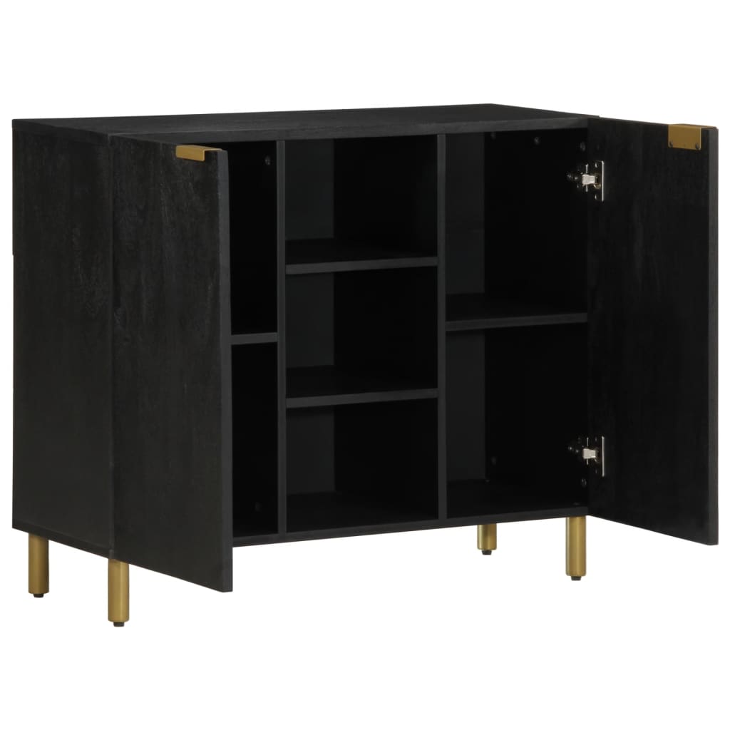 Credenza Nera 90x33x75 cm in Legno Multistrato - homemem39