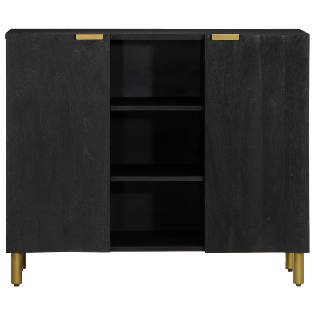 Credenza Nera 90x33x75 cm in Legno Multistrato - homemem39