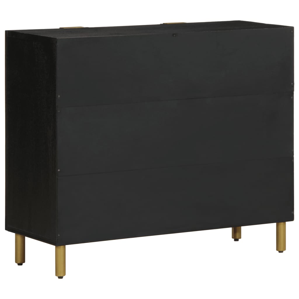 Credenza Nera 90x33x75 cm in Legno Multistrato - homemem39