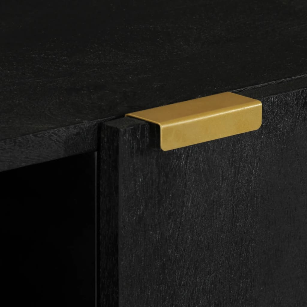 Credenza Nera 90x33x75 cm in Legno Multistrato - homemem39