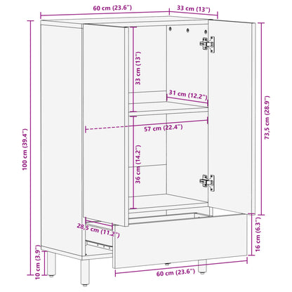 Credenza Nera 60x33x100 cm in Legno Multistrato - homemem39