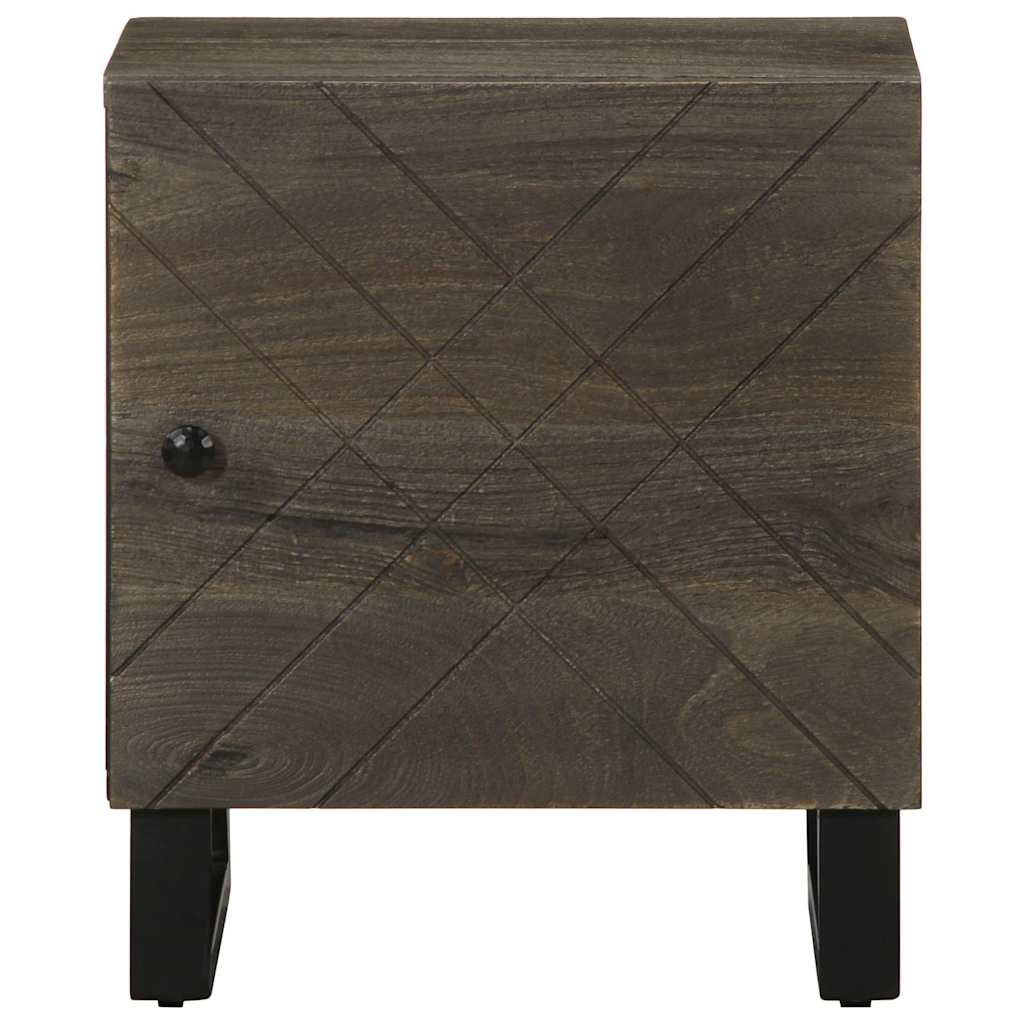 Comodino Nero 40x33x46 cm in Legno Massello di Mango - homemem39