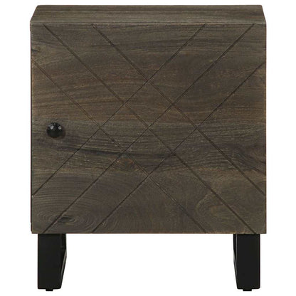 Comodino Nero 40x33x46 cm in Legno Massello di Mango - homemem39