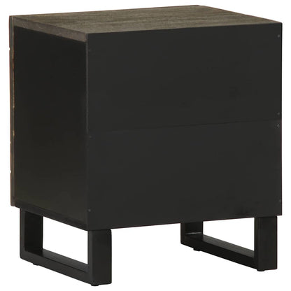 Comodino Nero 40x33x46 cm in Legno Massello di Mango - homemem39