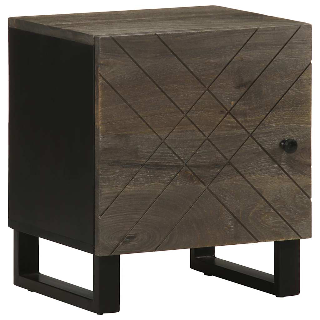 Comodini 2pz Neri 40x33x46 cm in Legno Massello di Mango - homemem39