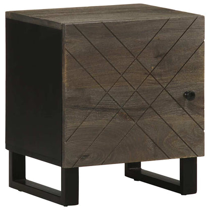 Comodini 2pz Neri 40x33x46 cm in Legno Massello di Mango - homemem39