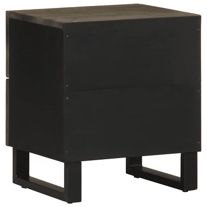 Comodino Nero 40x33x46 cm in Legno Massello di Mango - homemem39