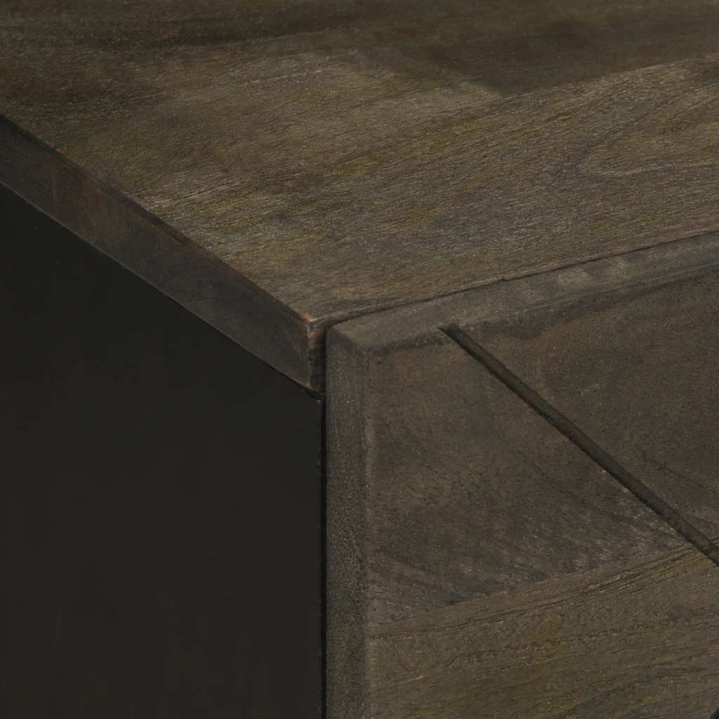 Comodini 2pz Neri 40x33x46 cm in Legno Massello di Mango - homemem39