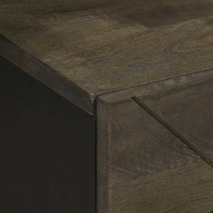 Comodini 2pz Neri 40x33x46 cm in Legno Massello di Mango - homemem39