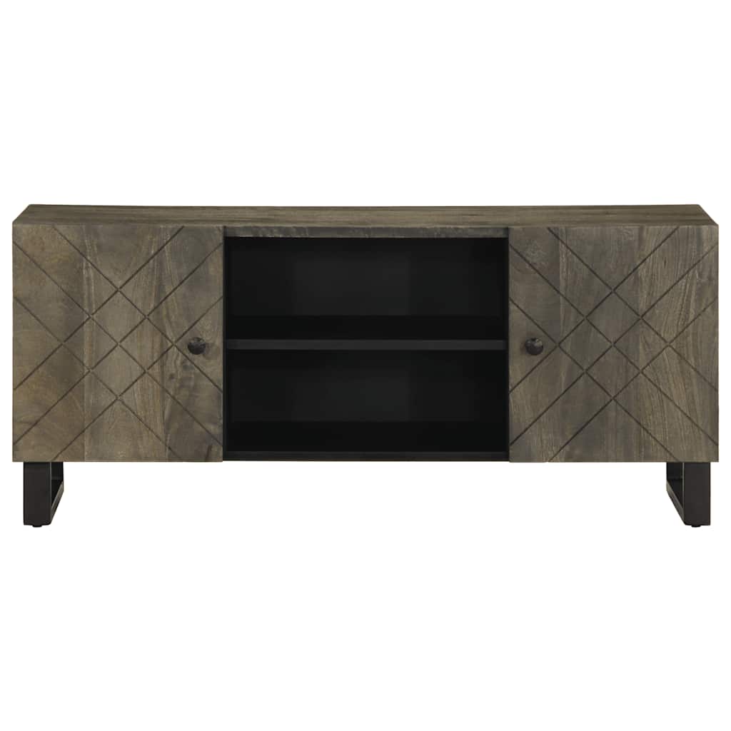 Mobile Porta TV Nero 105x33x46 cm in Legno Massello di Mango - homemem39