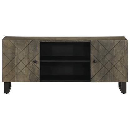 Mobile Porta TV Nero 105x33x46 cm in Legno Massello di Mango - homemem39