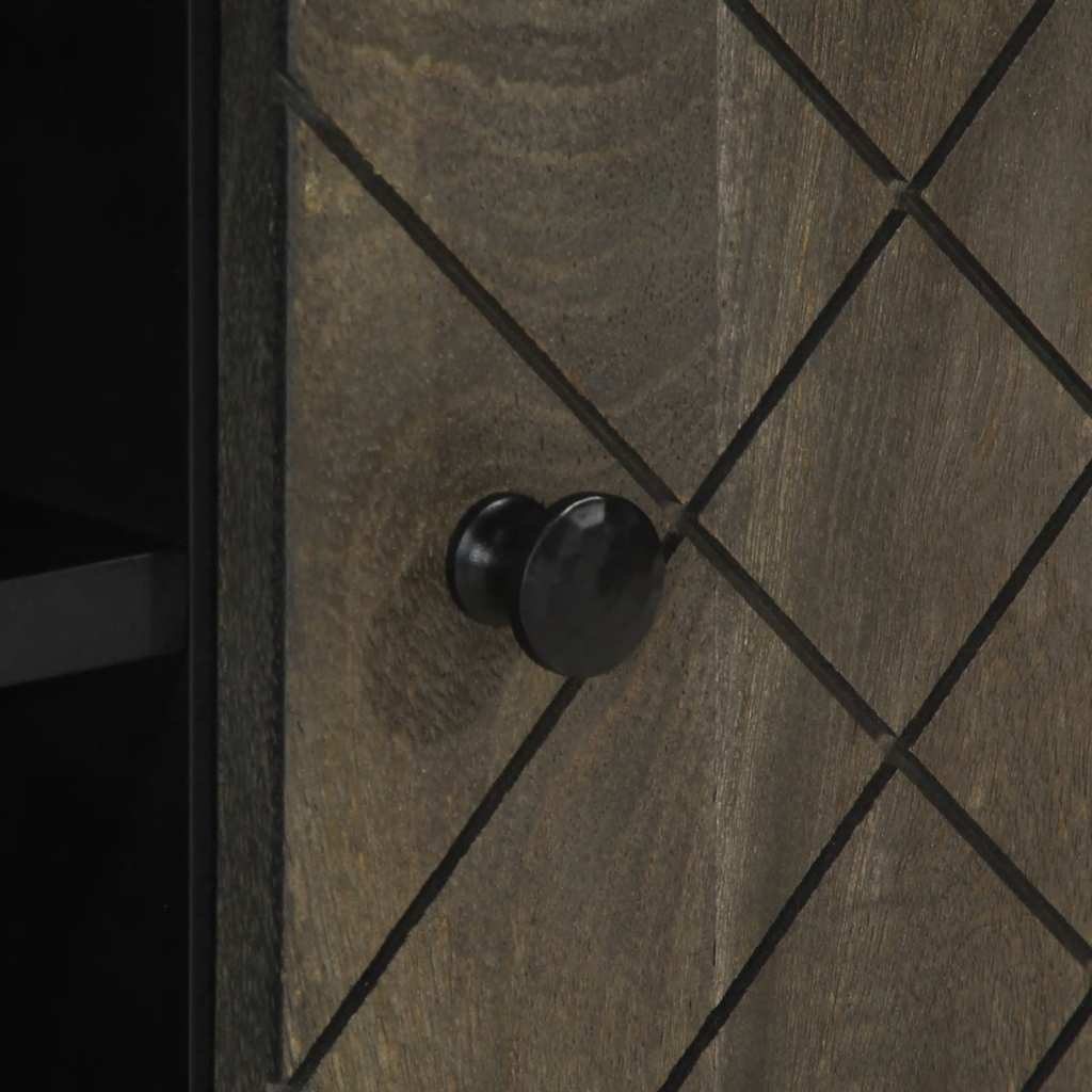 Mobile Porta TV Nero 105x33x46 cm in Legno Massello di Mango - homemem39