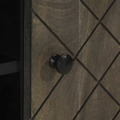 Mobile Porta TV Nero 105x33x46 cm in Legno Massello di Mango - homemem39