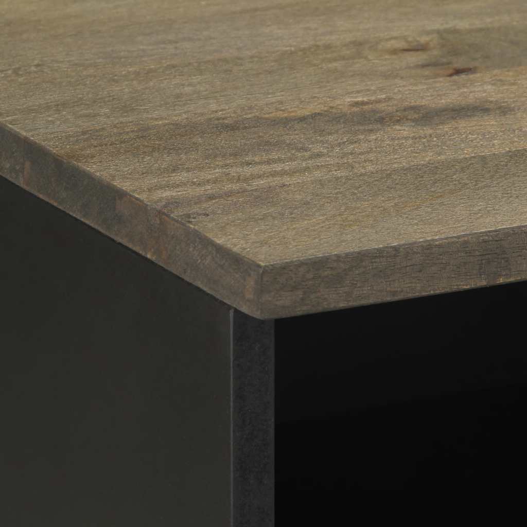 Mobile Porta TV Nero 70x33x46 cm in Legno Massello di Mango - homemem39