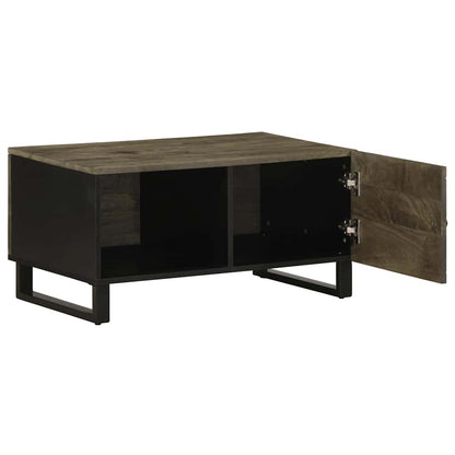Tavolino da Salotto Nero 80x50x40 cm in Legno Massello di Mango | homemem39