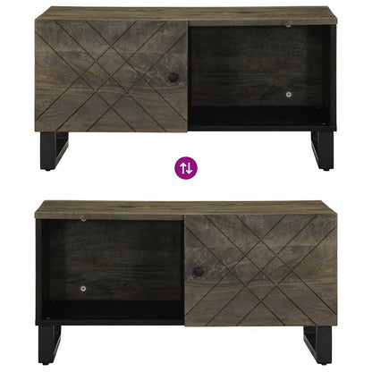 Tavolino da Salotto Nero 80x50x40 cm in Legno Massello di Mango | homemem39