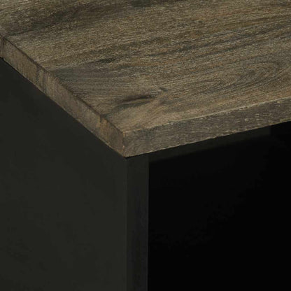 Tavolino da Salotto Nero 80x50x40 cm in Legno Massello di Mango | homemem39