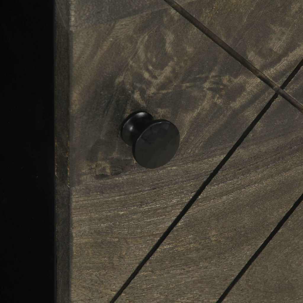Tavolino da Salotto Nero 80x50x40 cm in Legno Massello di Mango | homemem39