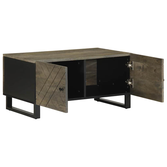 Tavolino da Salotto Nero 80x50x40 cm in Legno Massello di Mango | homemem39