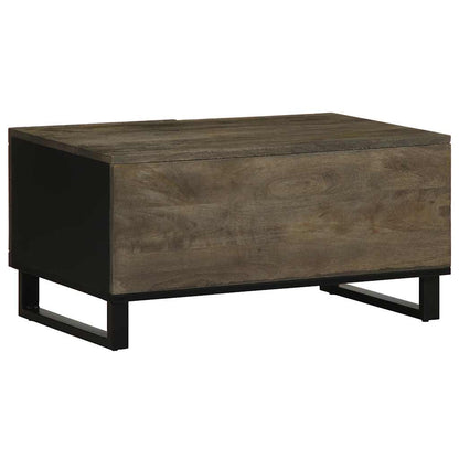 Tavolino da Salotto Nero 80x50x40 cm in Legno Massello di Mango | homemem39