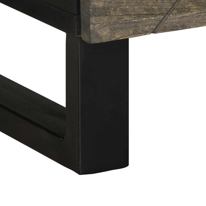 Tavolino da Salotto Nero 80x50x40 cm in Legno Massello di Mango | homemem39