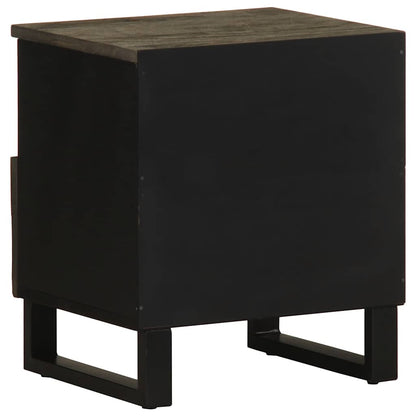 Comodino Nero 40x33x46 cm in Legno Massello di Mango - homemem39