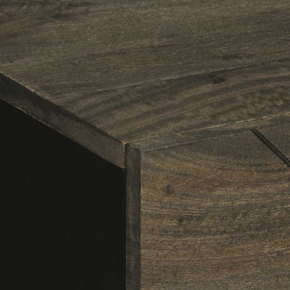 Comodino Nero 50x33x62 cm in Legno Massello di Mango - homemem39
