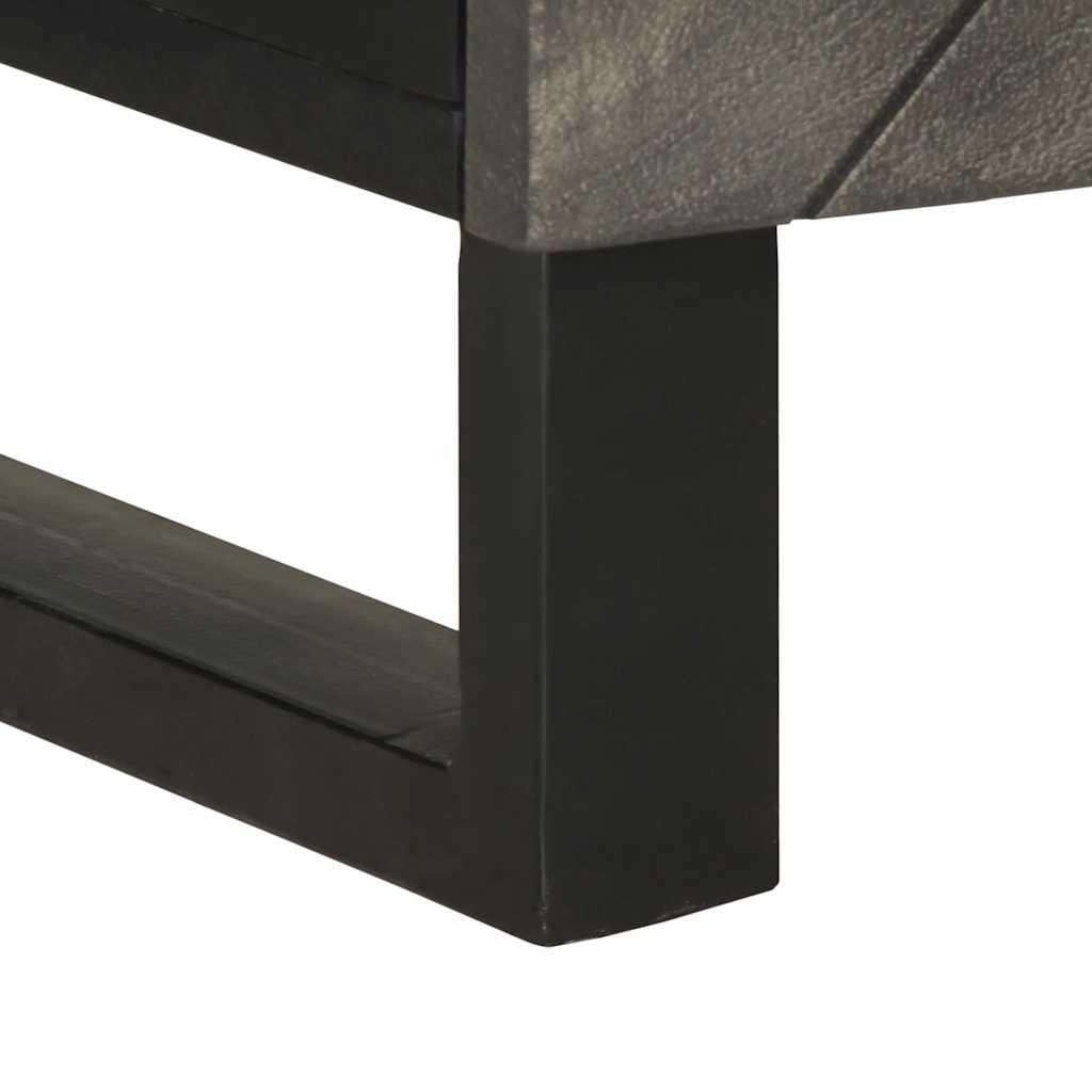 Comodino Nero 50x33x60 cm in Legno Massello di Mango - homemem39