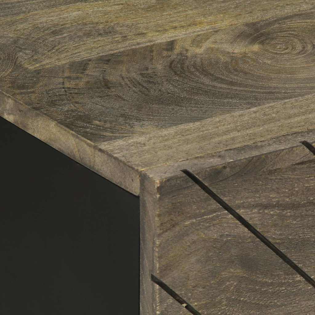 Tavolino da Salotto Nero 100x54x40cm in Legno Massello di Mango | homemem39
