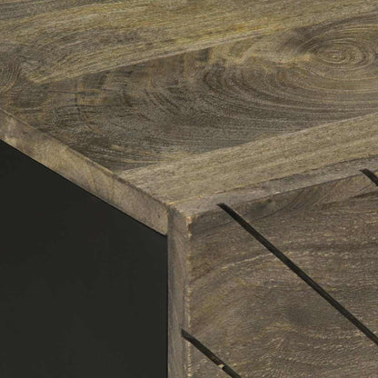 Tavolino da Salotto Nero 100x54x40cm in Legno Massello di Mango | homemem39