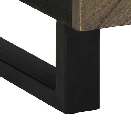 Tavolino da Salotto Nero 100x54x40cm in Legno Massello di Mango | homemem39
