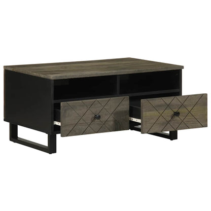 Tavolino da Salotto Nero 80x54x40 cm in Legno Massello di Mango | homemem39