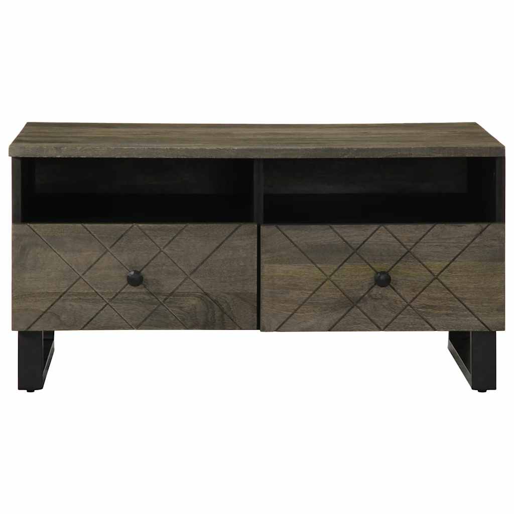 Tavolino da Salotto Nero 80x54x40 cm in Legno Massello di Mango | homemem39