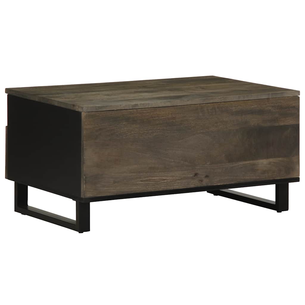 Tavolino da Salotto Nero 80x54x40 cm in Legno Massello di Mango | homemem39