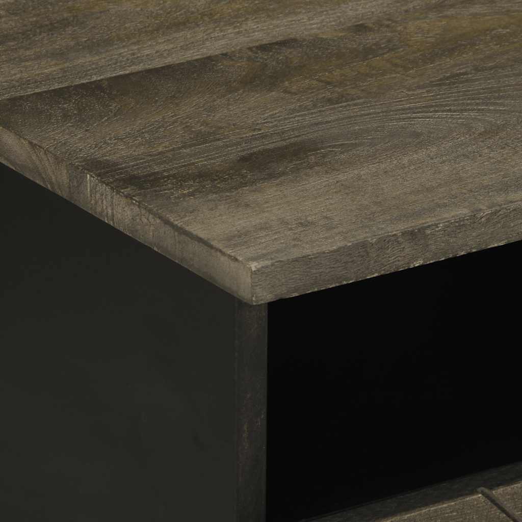 Tavolino da Salotto Nero 80x54x40 cm in Legno Massello di Mango | homemem39