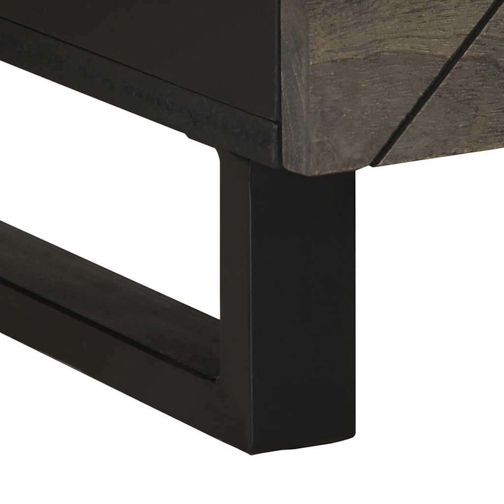 Tavolino da Salotto Nero 80x54x40 cm in Legno Massello di Mango | homemem39