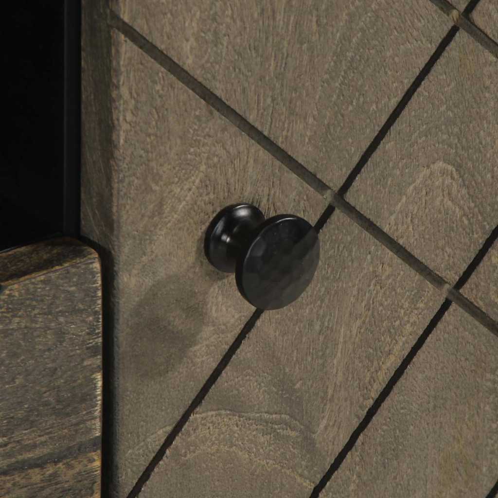 Mobile Porta TV Nero 105x33x46 cm in Legno Massello di Mango - homemem39