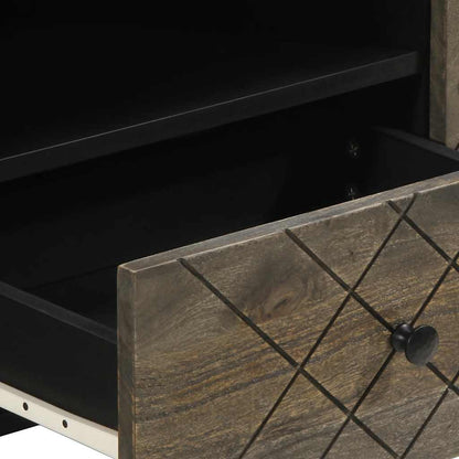 Mobile Porta TV Nero 105x33x46 cm in Legno Massello di Mango - homemem39