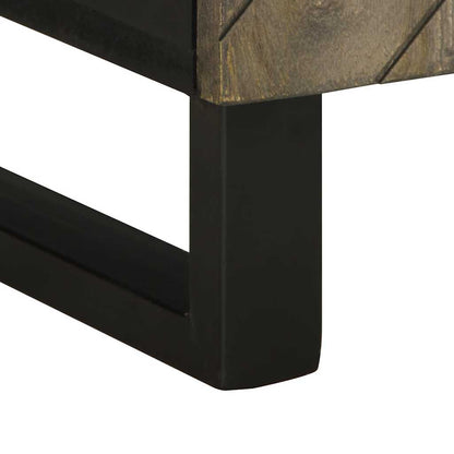Mobile Porta TV Nero 105x33x46 cm in Legno Massello di Mango | homemem39